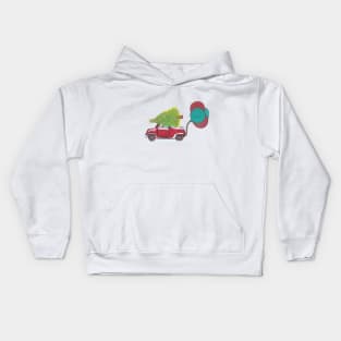 Christmas tree car Kids Hoodie